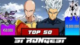 One Punch Man Power Levels - Top 50 Strongest OPM characters power level - SP Senpai 🔥