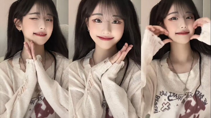 Versi wajah polos adik perempuan imut nan menggemaskan → versi riasan elegan adik perempuan imut nan
