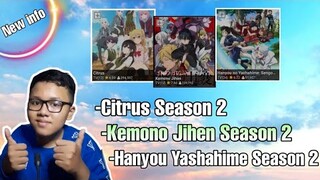 Bahas tuntas citrus s2,kemono jihen s2,hanyou no yashahime s2  ||Request subscriber