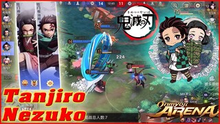 🌸OnmyojiArena: Tanjiro & Nezuko (Thanh Gươm Diệt Quỷ) - 2 Ae Trâu Bò Chung Team Leo Rank