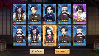 Demon Slayer trying my luck at summoning.only 11 tickets I have