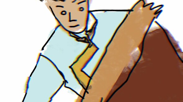 Bạn cùng lớp bảo tranh tôi vẽ không ổn, thế là tôi chỉnh lại một chút, bạn ấy liền bật khóc luôn.