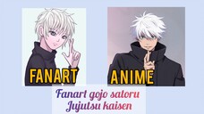 menggambar gojo Satoru dari jujutsu kaisen
