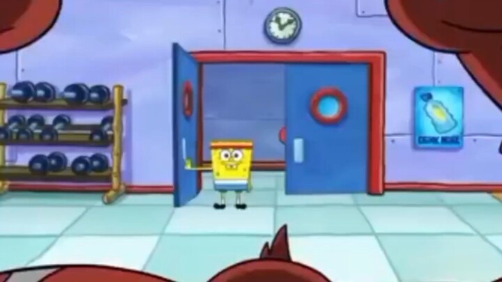 Squidward Squarepants datang ketempat gym