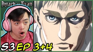 Erwin's Trial Begins! Attack on Titan Season 3 Episode 3 and 4 Reaction