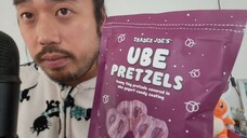 ASMR EATING SOUNDS - UBE PRETZELS