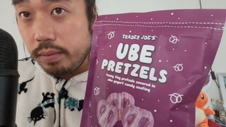 ASMR EATING SOUNDS - UBE PRETZELS