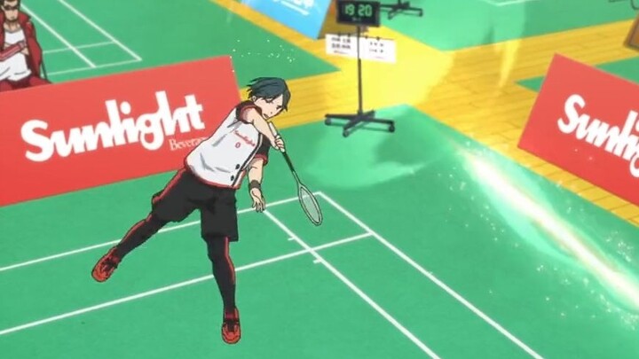 This ball runs through the stars! White-collar badminton club (he finally jumps up)