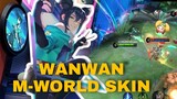 REVIEW SKIN WANWAN M-WORLD || REVIEW AND GAMEPLAY WANWAN  M-WORLD || TUTOR WANWAN DEK MOBILE LEGENDS