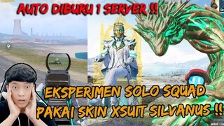 EKSPERIMEN PAKAI SKIN XSUIT SILVANUS DI SOLO SQUAD , LANGSUNG DIBURU 1 SERVER !! - PUBG MOBILE