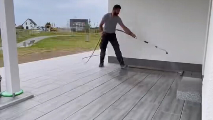 บันทึก全过程การปูกระเบื้องลานบ้าน