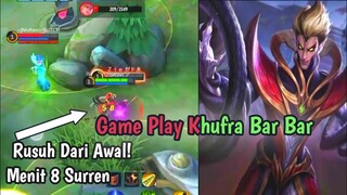 GAMEPLAY KHUFRA TERBARBAR MUSUH LGSG KENA MENTAL WALAU NGFRAME TETAP NGGENDONG - MOBILE LEGENDS