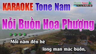 Nỗi Buồn Hoa Phượng Karaoke |Tone Nam - Nhạc Sống Thanh Ngân