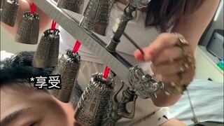 家庭版采耳 家人们见过吗 老婆采耳真是越来越专业了~
