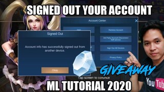 SIGNED OUT ALL DEVICES MOBILE LEGENDS