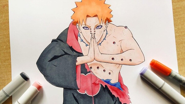 วิธีการวาดความเจ็บปวด (Chibaku Tensei) - Naruto ทีละขั้นตอนการสอน
