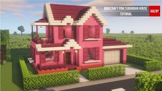 Pink suburban house - Minecraft tutorial