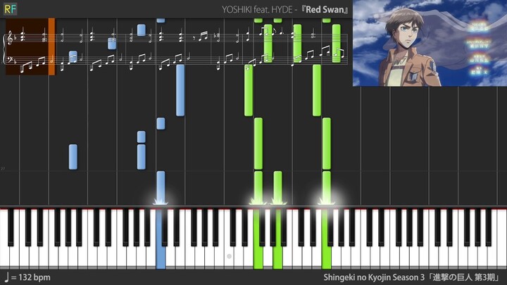 【TV】Shingeki no Kyojin Season 3 Opening - Red Swan (Piano)