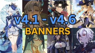 Version 4.1 to 4.6 Banners Roadmap | All Fontaine character release Patch - Genshin Impact