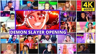🔥🔥 21+ REACTORS DEMON SLAYER SEASON 2 OPENING 3 REACTION MASHUP 4K 60FPS VIDEO