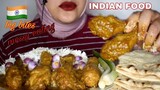 ASMR BUTTER CHICKEN WITH BASMATI RICE AND BREAD NAAN |BIG BITES MUKBANG|MESSY EATING|ASMR INDONESIA