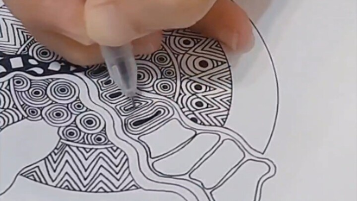 Zentangle -  Tiles pattern 砖图禅绕画#zentangle #learntodraw #creativehealing #禅绕画 #疗愈绘画 #初学禅绕图