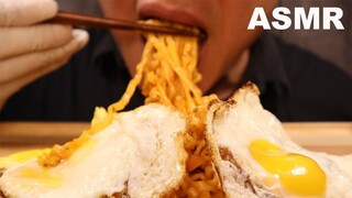 ASMR EATING SAMYANG FIRE CARBONARA NOODLE WITH EGGS | SHORT VIDEO