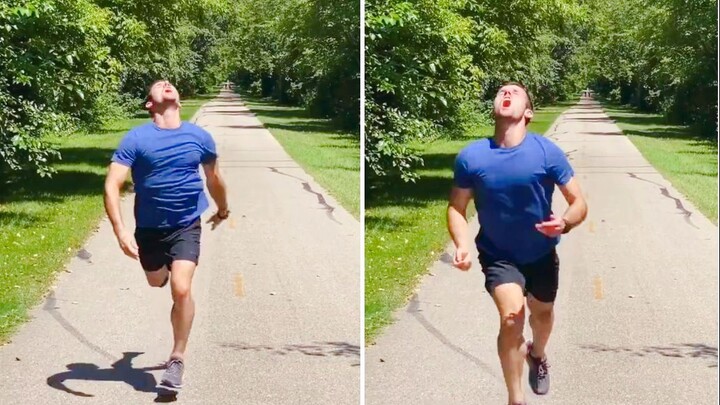 Jackie Chan's special running posture