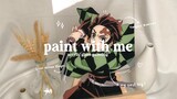 paint with me, anime glass painting | painting tanjiro kamado from demon slayer 🎨