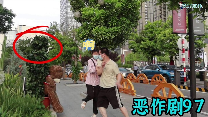 当小姐姐想和熊拍照 树却突然动了起来【恶作剧挑战97】