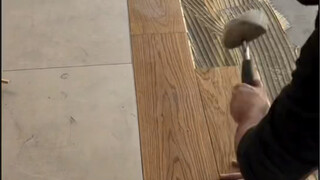 铺装地板实拍；师傅手艺不错，全程无尘操作