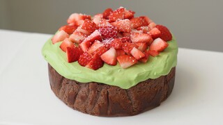 Kue Keju Lava Cokelat Matcha