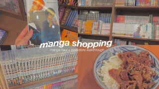 manga shopping || manga haul, food, bookstore walkthrough 🍃💸