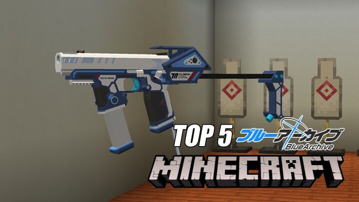 Top 5 Pistol Blue Archive di Timeless and Classic's Zero! [ Minecraft Indonesia TaCZ Mod Review! ]
