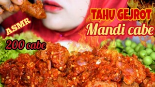 ASMR TAHU GEJROT MANDI CABE || 200CABE || PEDAS BANGET 😭😭😭😭|| asmr mukbang indonesia