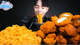 Mì, gà rán, phô mai viên phần 2 #mukbang