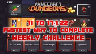 Fastest Way to Complete Weekly Challenge (11 to 17/1/22) Minecraft Dungeons