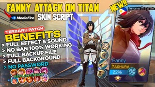 NEW!! Fanny Attack on Titan Mikasa Skin Script No Password | Full Effect & Sound | Zhuxin Patch