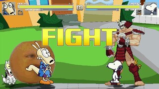 AN Mugen Request #2061: Rocko & Annoying Orange VS Snoopy & Shao Kahn