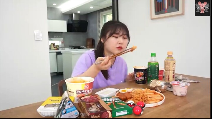 Mukbang mì ăn liền và đồ ăn cửa hàng tiện lợi 4 #food