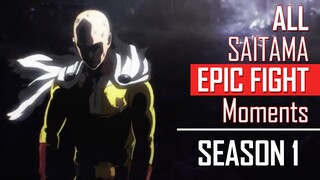 One Punch Man | All Saitama EPIC Fight Moment Compilation | in Season 1   (Sub indo)