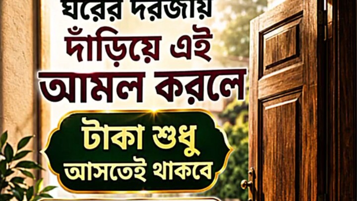 ঘরের দরজায় দাঁড়িয়ে এই আমল করলে টাকা শুধু টাকা আসতেই থাকবে।