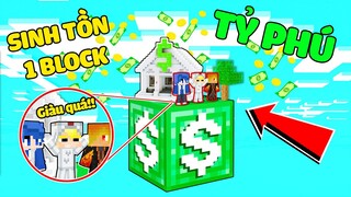 TÔ GÀ THỬ THÁCH 24H SINH TỒN 1 BLOCK TỶ PHÚ SIÊU GIÀU TRONG MINECRAFT*TÔ GÀ TRỞ THÀNH TỶ PHÚ