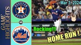 Houston Astros vs New York Mets Spring Training 3/03/24 | MLB Highlights 2024
