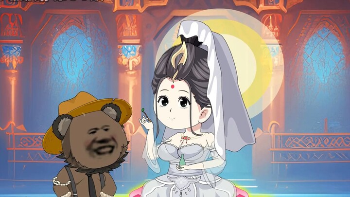In the first episode, he traveled through time and space and became a black bear demon, and joined L