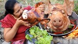 Cooking BBQ Pig head recipe & The secret Cooking Pig head for food