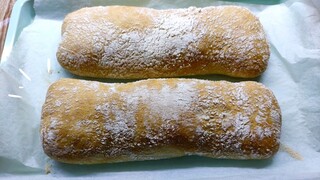 No knead Ciabatta bread recipe ขนมปังเซียบัตต้า