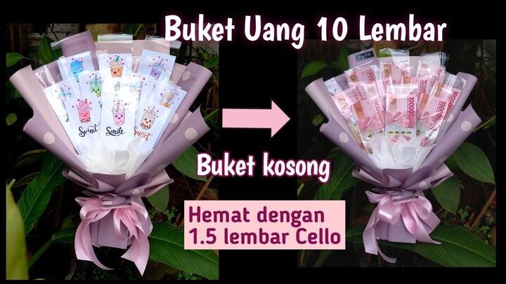 Tutorial Buket Uang 10 Lembar Kosongan, Kerangka Bouquet || Bouquet Duit, Money Bouquet