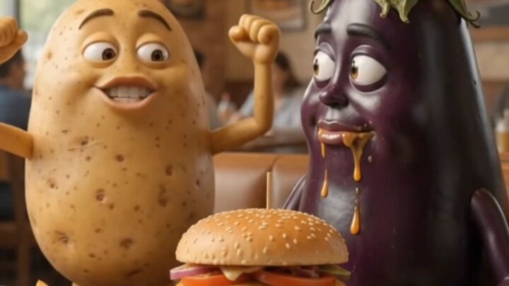 Aloo vs Began at a Burger Restaurant 😂🍔 | Funny AI Short
