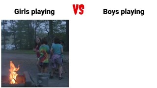 Girls Playing Vs Boys Playing